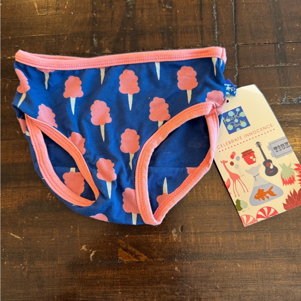 NWT Size 2T - 3T Kickee Pants Blue and Pink Cotton Candy Print Underwear